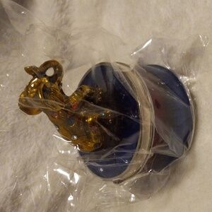 Keren Kopal Gold Elephant on blue Trinket box